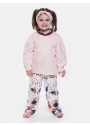 Pijama Feminino Blusa Manga Longa Babado e Calça Estampada