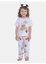 Conjunto de Pijama Feminino Infantil Manga Curta e Calça Estampada
