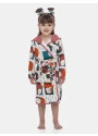 Roupão Feminino Infantil Estampado Manga Longa Capuz