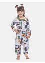 Pijama Macacão Feminino Infantil Manga Longa Tic-Tac Annie e Ted