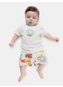 Body Bebê Menino manga curta Tic-Tac e short Estampado