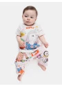 Pijama Bebê Menina Manga Curta e Calça Estampada