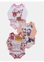 Kit Body Estampado Manga Longa Para Bebê Menina Pat e Annie