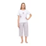 Pijama Feminino clássico manga curta e corsário Floral