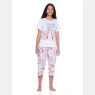 Pijama Feminino Sonhart manga curta e corsário Pat e Ted