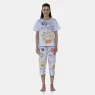 Pijama Feminino Sonhart  Manga Curta e Corsário Estampada