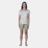 Pijama Curto Feminino Sonhart Blusa Canoa  e bermuda Verde    