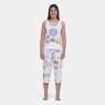 Pijama Feminino Regata Média e Calça Corsário Estampa Pat
