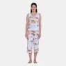 Pijama Feminino Regata Média e Calça Corsário Estampada