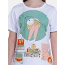 Blusa Pijama Feminino Blusa Manga Curta e Short Estampa Pat