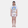Pijama Feminino Blusa Manga Curta e Short Estampa Pat