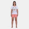 Pijama Feminino Blusa Manga Curta e Short Estampa Pat e Annie