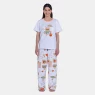 Pijama Feminino Blusa Manga Curta e Calça Pat e Nina