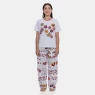 Pijama Manga Curta Feminino e Calça Estampa Pat Annie