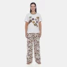Pijama Feminino Manga Curta e Calça Estampa Floral