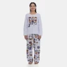 Pijama Feminino Manga Longa e Calça Estampa Personagens