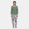 Pijama Feminino Adulto Manga Longa e Calça Estampada
