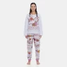 Pijama Feminino Adulto Manga Longa e Calça Estampada