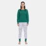 Pijama Feminino Adulto Manga Longa e Calça Jogger Estampada