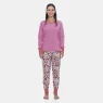 Pijama Feminino Blusa Manga Longa Punho e Calça Estampada