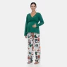 Pijama Sonhart Gestante Longo Blusa Decote V e Calça Estampada