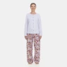 Pijama Feminino Longo Blusa Botões e Calça Floral