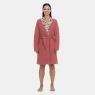 Robe Feminino  Adulto Manga Longa Transpasse Cinto Rosa