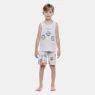 Pijama Masculino Infantil  Regata e Bermuda Estampada