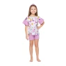 Pijama Feminino Curto Infantil Blusa manga curta e short Lavanda