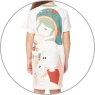 Costas Camisão Pijama Feminino Infantil manga curta Pat e Nina