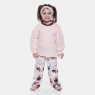Pijama Feminino Blusa Manga Longa Babado e Calça Estampada