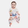 Pijama Bebê Menina Manga Curta e Calça Estampada